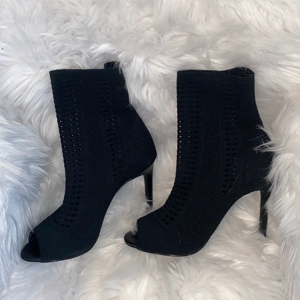 Black knitted booties